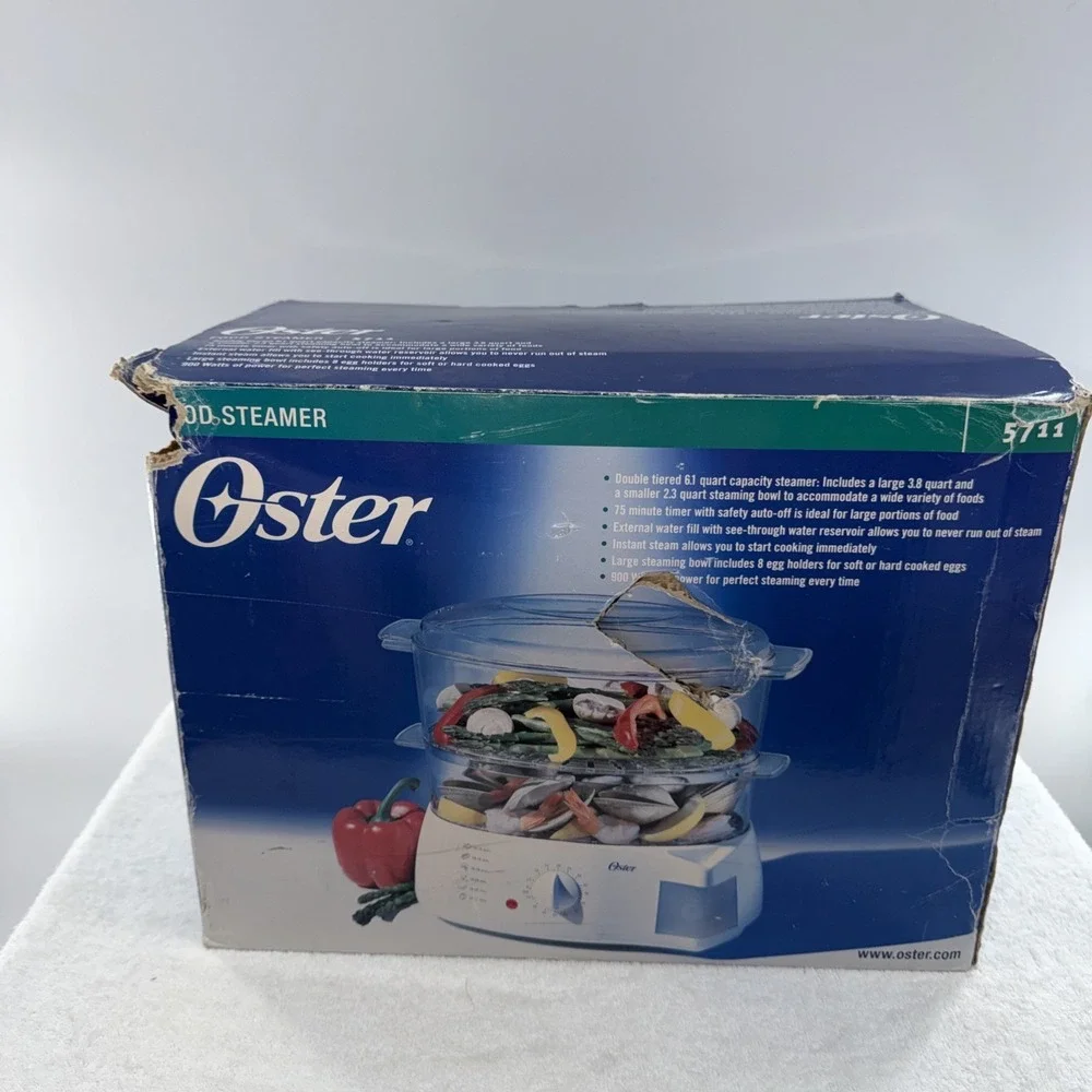 NEW 2002 Oster Mechanical Double Tiered 6.1qt Food Steamer Model 5711 NIB